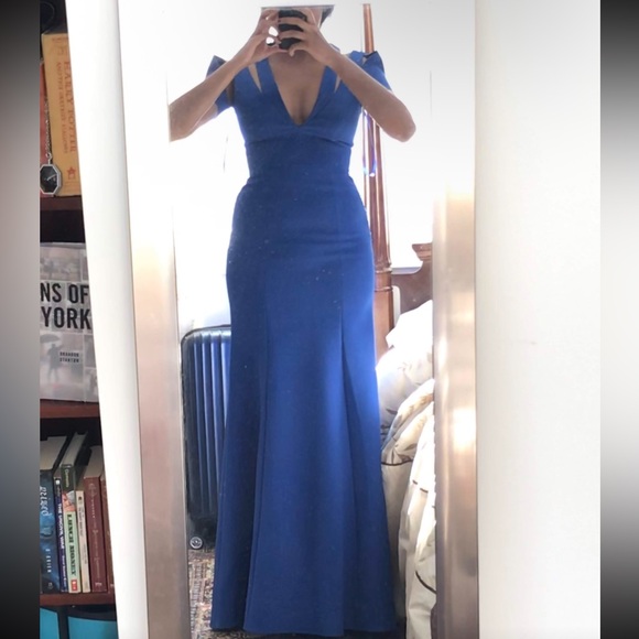 NWT BCBG Blue Estrella Gown, size 0 - Picture 6 of 6